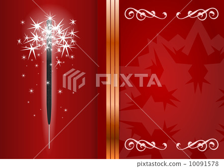 Bengal light on red background with copy space for your text 10091578