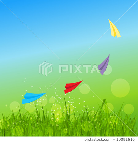 Summer Abstract Background with Grass. Vector Illustration. Summer Abstract Background with Grass. Vector Illustration. 10091616