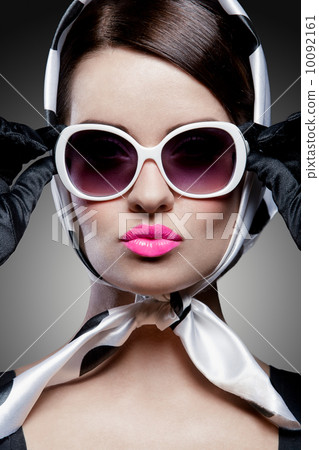 gorgeous caucasian brunette with sunglasses 10092161