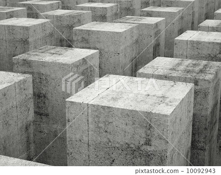 Abstract construction background with array of concrete blocks Abstract construction background with array of concrete blocks 10092943