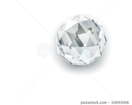 Shining spherical crystal on the white background Shining spherical crystal on the white background 10093006