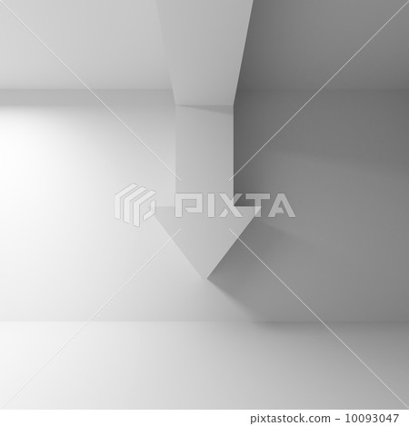 Abstract white interior background with arrow... - Stock Illustration
