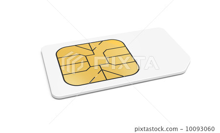 White Sim card isolated on white background with soft shadow. 3d 10093060