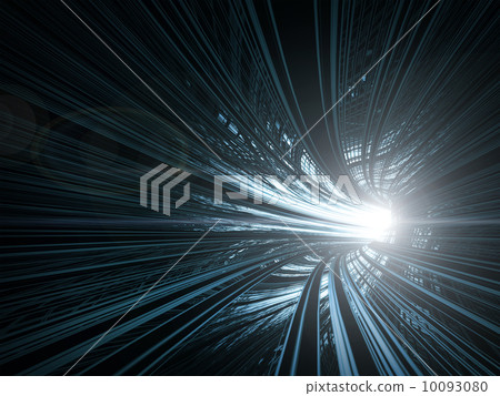 Abstract background: fast motion in turning blue tunnel with the Abstract background: fast motion in turning blue tunnel with the 10093080