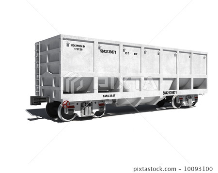 3d render illustration isolated on white: new white carriage for 10093100
