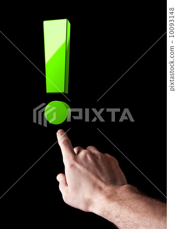 Man's hand showing finger isolated on black background 10093148
