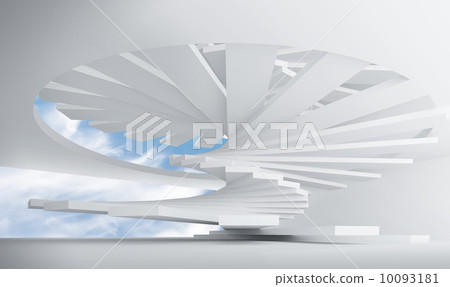 3d illustration: white abstract architecture interior with spira 3d illustration: white abstract architecture interior with spira 10093181