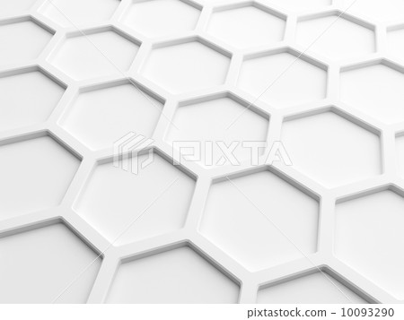 Abstract wall background with white honeycomb structure. 3d rend Abstract wall background with white honeycomb structure. 3d rend 10093290
