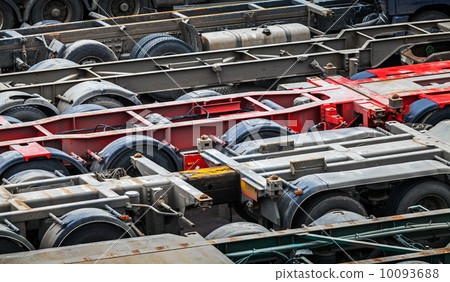 Automotive transportation abstract background with empty trucks Automotive transportation abstract background with empty trucks 10093688