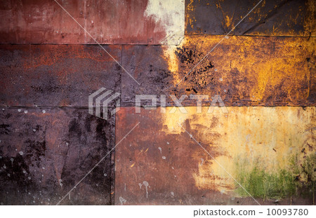 Rusted colorful metal wall detailed grunge photo texture 10093780