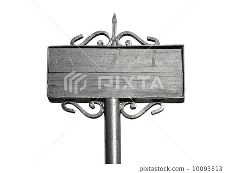 Empty black traditional street board in St.Petersburg, Russia 10093813