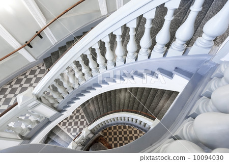 Stairs with balusters. Abstract classical architecture interior fragment Stairs with balusters. Abstract classical architecture interior fragment 10094030