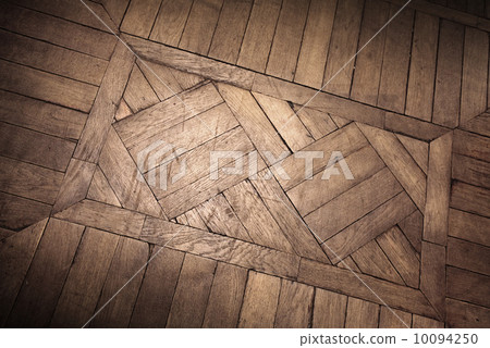 Old oak parquet fragment with decoration element 10094250