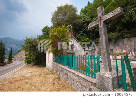 Small old Orthodox cemetery in Perast town, Montenegro Small old Orthodox cemetery in Perast town, Montenegro 10094573