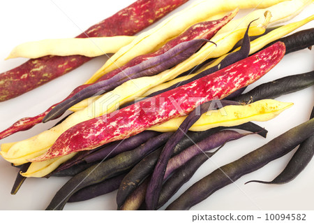 Colorful kidney beans on white background 10094582