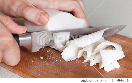Salted white pork fat slicing 10094626