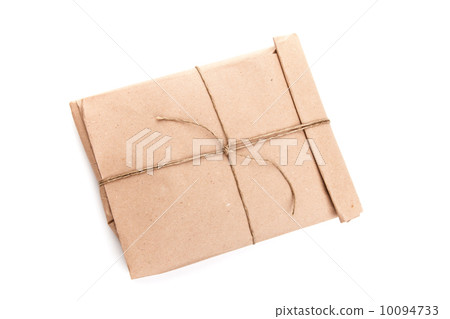 Closed envelope tied with a rope isolated on white with soft shadow Closed envelope tied with a rope isolated on white with soft shadow 10094733