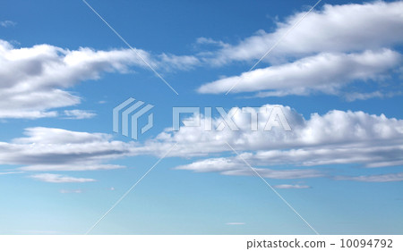 Bright cloudy blue sky horizontal background texture 10094792
