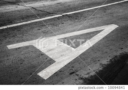 Letter A. Sign means Bus way label on the asphalt road in Russia 10094841