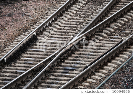 Modern industrial railroad point with details Modern industrial railroad point with details 10094966