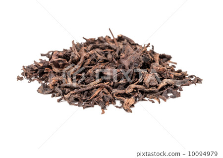 Pu-erh. Chinese dark tea isolated on white background 10094979