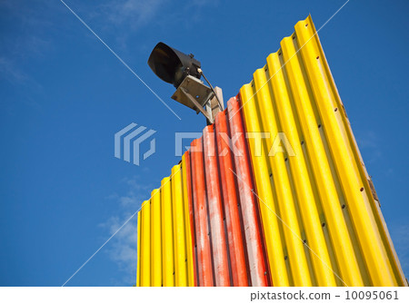 Striped red and yellow lighthouse fragment 10095061
