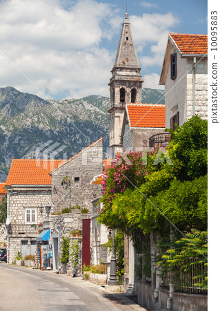 Main coastal street of Perast town. Bay of Kotor, Montenegro Main coastal street of Perast town. Bay of Kotor, Montenegro 10095883