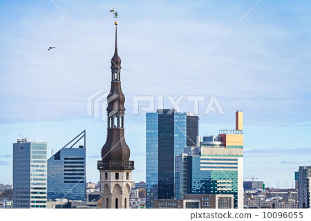 Cityscape panorama of Tallinn, Estonia. Modern buildings and old Cityscape panorama of Tallinn, Estonia. Modern buildings and old 10096055