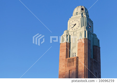 Clock tower of Helsinki central railway station. 10096259