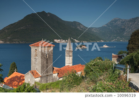 Bay of Kotor, Montenegro. Ancient Churches in Perast town 10096319
