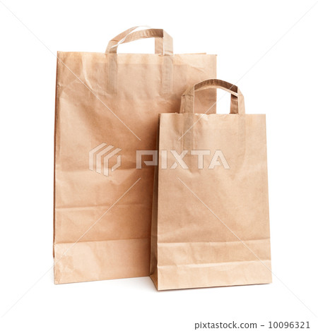 Two shopping paper bags isolated on white background Two shopping paper bags isolated on white background 10096321