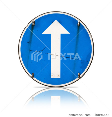 Straight direction, real detailed road sign isolated on white Straight direction, real detailed road sign isolated on white 10096638