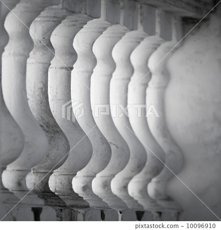 Row of white balusters. Abstract classical architecture fragment Row of white balusters. Abstract classical architecture fragment 10096910