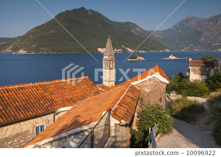 Perast town landscape, Bay of Kotor, Montenegro 10096922
