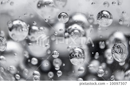 Abstract black and white photo background with bubbles in glass 10097307