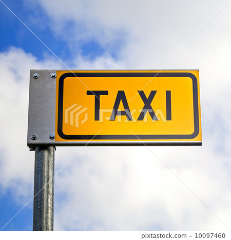 Bright yellow taxi parking mark 10097460