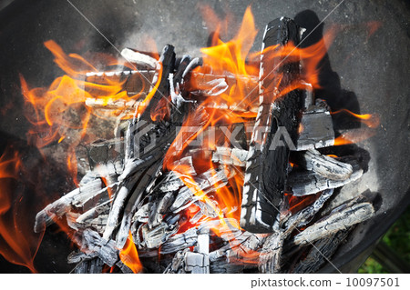 Close-up photo of natural outdoor bonfire Close-up photo of natural outdoor bonfire 10097501