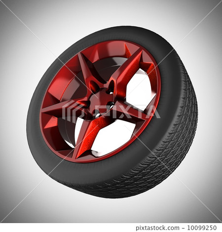 Car wheel on gray background Car wheel on gray background 10099250