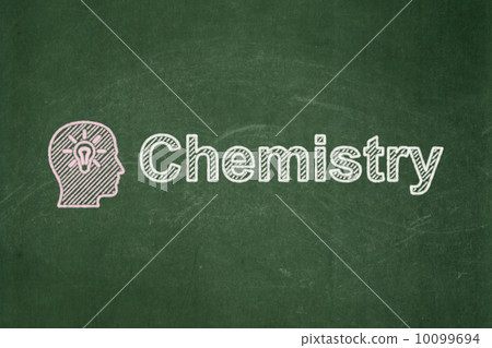 Education concept: Head With Light Bulb and Chemistry on chalkboard background Education concept: Head With Light Bulb and Chemistry on chalkboard background 10099694