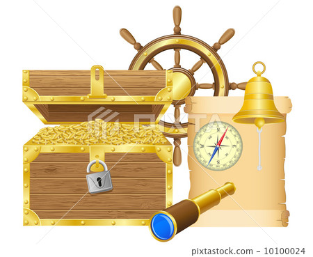 antique treasure chest vector illustration 10100024