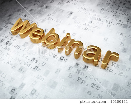 Education concept: Golden Webinar on digital background 10100121