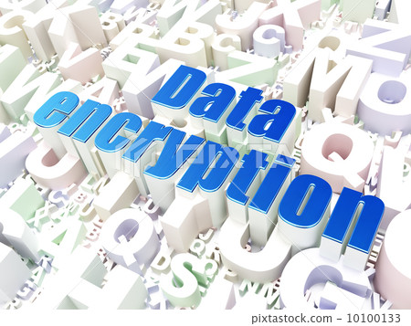 Privacy concept: Data Encryption on alphabet background 10100133