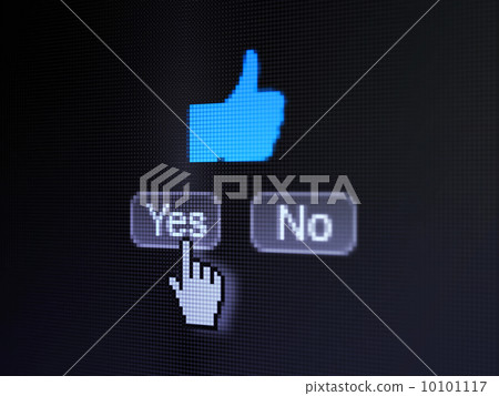 Social network concept: Thumb Up on digital computer screen 10101117