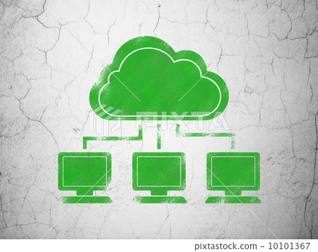 Cloud networking concept: Cloud Network on wall background 10101367