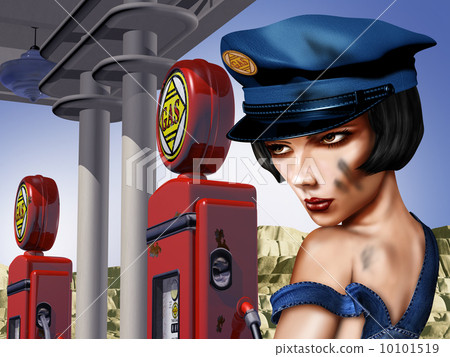 Vintage Gas Station 10101519