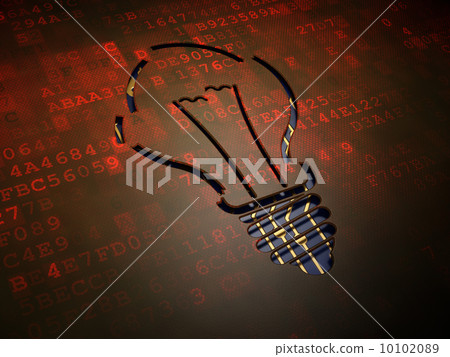 Business concept: Light Bulb on digital screen... - Stock Illustration ...