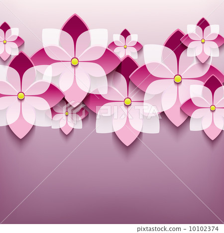 Floral trendy background with 3d flower sakura - Stock Illustration ...
