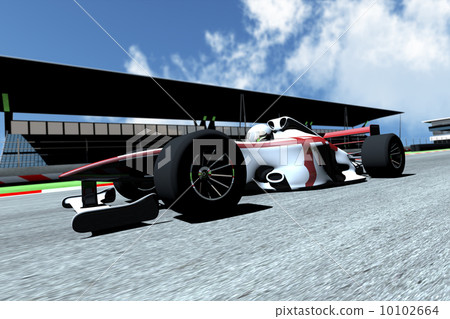 Formula 1 Indy Car on Race Track 10102664