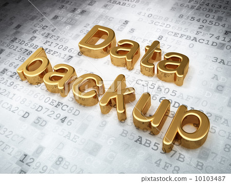 Information concept: Golden Data Backup on digital background Information concept: Golden Data Backup on digital background 10103487