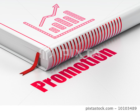 Marketing concept: book Growth Graph, Promotion on white background Marketing concept: book Growth Graph, Promotion on white background 10103489
